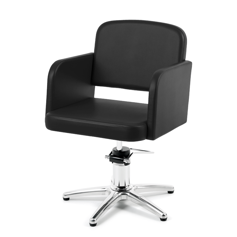 fauteuil de coiffure marque takumi, modèle davis, avec un pied étoile et pompe hydraulique
