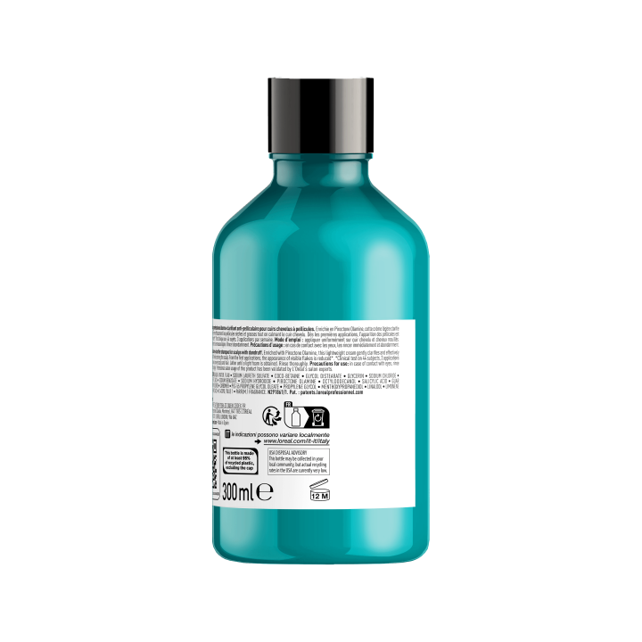 Shampoing dermo clarifiant anti pelliculaire L'Oréal Professionnel 300 ml dos etiquette