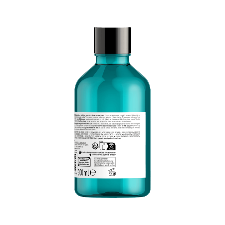 Shampoing dermo régulateur apaisant L'Oréal Professionnel 300 ml dos etiquette