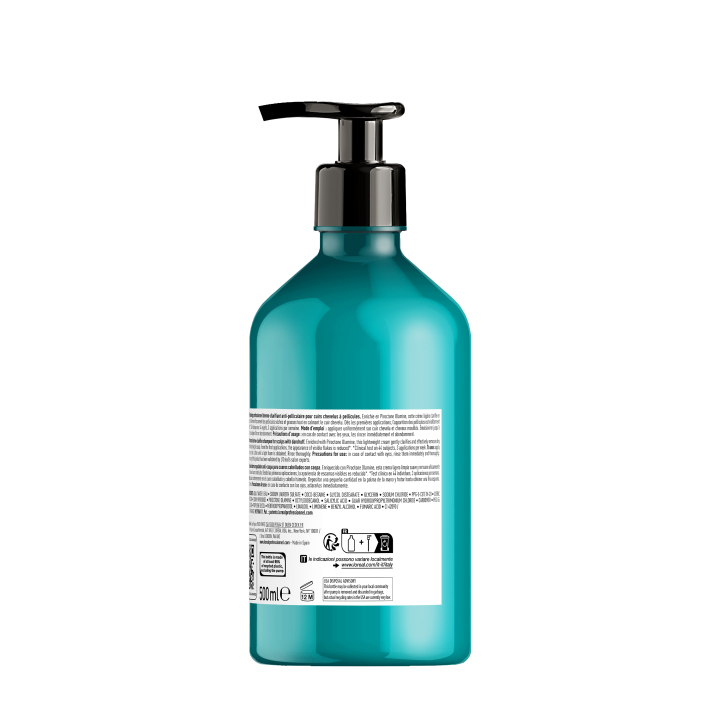 Shampoing dermo clarifiant anti pelliculaire L'Oréal Professionnel 500 ml dos etiquette