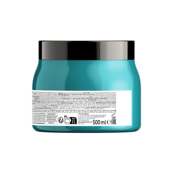 ARGILE 2-EN-1 PURIFIANTE ANTI-GRAS scalp advanded l'Oréal professionnel 500 ml dos