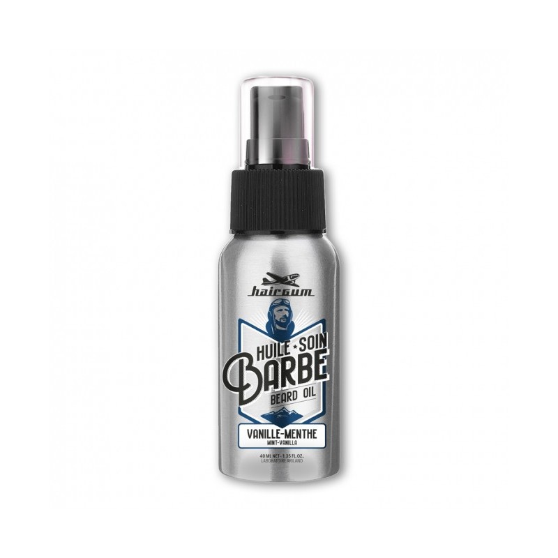 Huile soin barbe vanille menthe Hairgum 40 ml Huile soin barbe vanille menthe Hairgum 40 ml