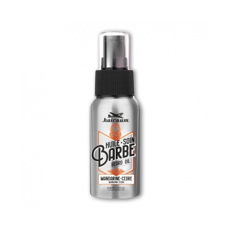 Huile soin barbe mandarine cèdre Hairgum 40 ml Huile soin barbe mandarine cèdre Hairgum 40 ml