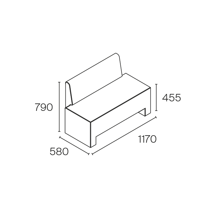 canapé attente Pahi Amur 2 places,Mobilier attente,Pahi,Caprice Selection